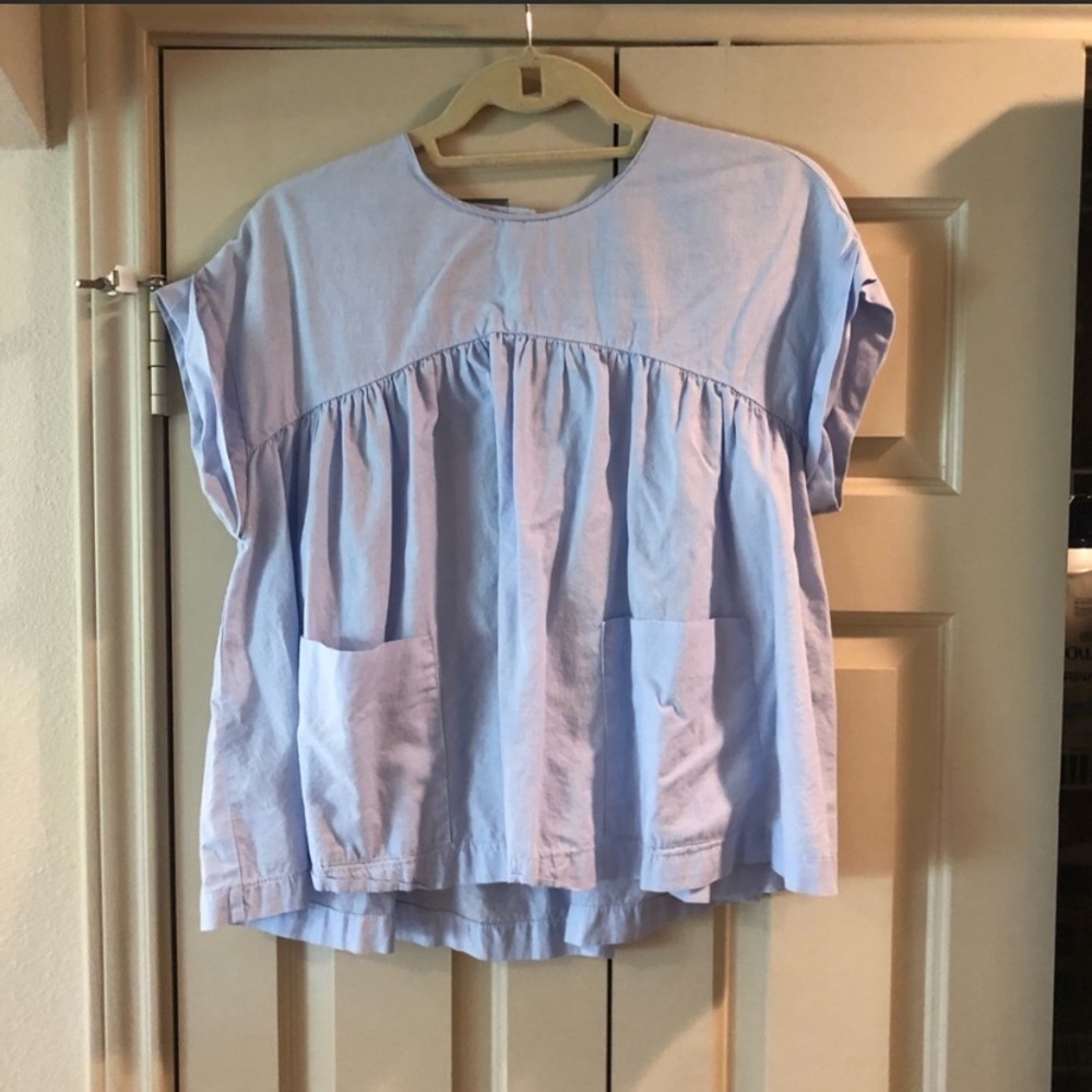 Zara Light Blue Blouse